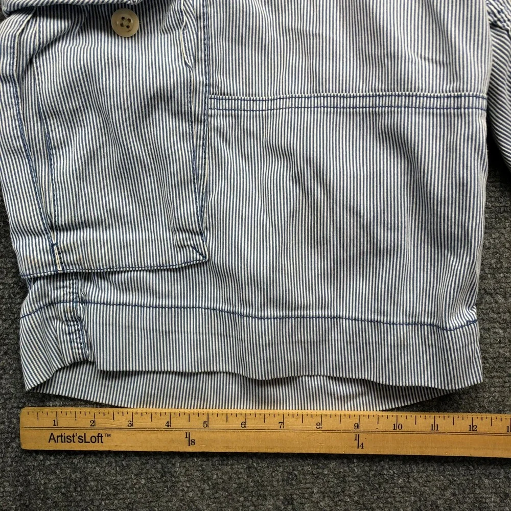 Polo Ralph Lauren Mens Blue White Hickory Stripe Seersucker Cargo Shorts 36